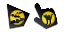 Moon Bats and Cat Paper Cut Cursor