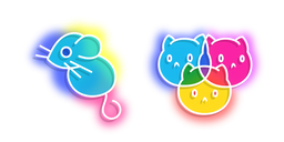 Neon Mouse and Cats Cursor