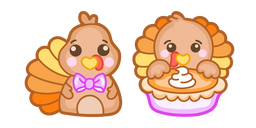 Cute Turkey and Pie Curseur