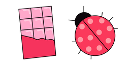 VSCO Girl Pink Chocolate and Ladybug Cursor