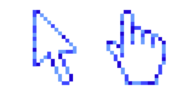 White-Blue Mix Pixel Cursor