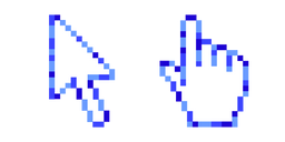 White-Blue Mix Pixel Cursor