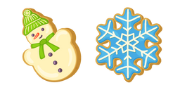 Курсор Christmas Snowman Cookie and Snowflake Cookie