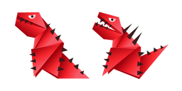 Origami Red Angry Tyrannosaur Cursor