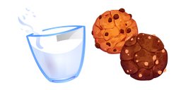 Glass of Milk and Chocolate Cookies For Santa Cursor