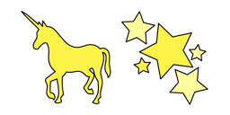 Курсор VSCO Girl Yellow Unicorn and Stars