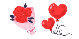 Valentine's Day Bouquet and Balloons Cursor