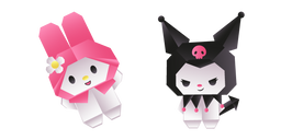 Origami My Melody and Kuromi Curseur