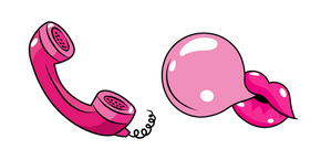 VSCO Girl Pink Handset and Bubble Gum cursor