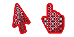 Red and Black Embroidery Cursor