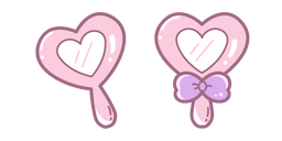 Cute Pink Mirror Heart Cursor