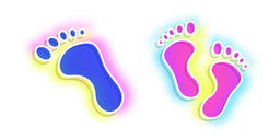 Neon Blue and Purple Footprints Curseur