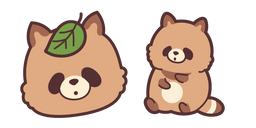 Cute Tanuki and Leaf Cursor