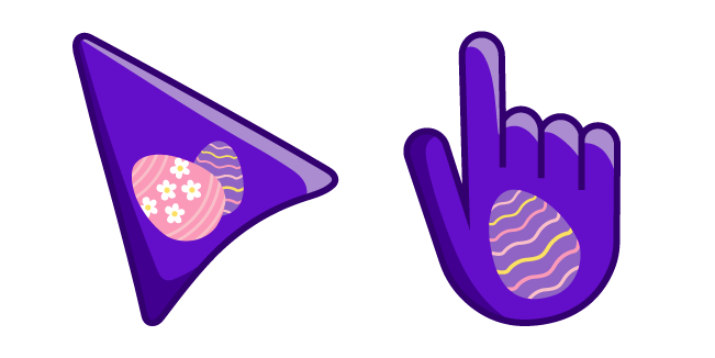 Pink Easter Eggs on Purple Background Cursor