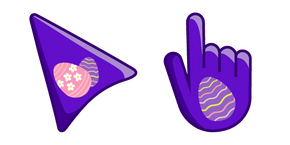 Pink Easter Eggs on Purple Background Cursor