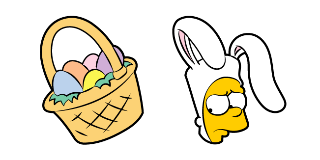 The Simpsons Easter Bunny Bart and Basket of Easter Eggs курсор