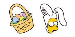 The Simpsons Easter Bunny Bart and Basket of Easter Eggs Cursor