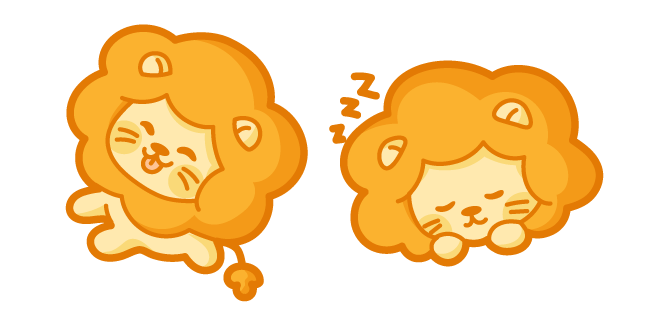 Cute Funny and Sleeping Lion курсор