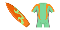 Surfing Wetsuit and Surfboard cursor