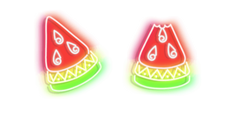 Red with Green Watermelon Neon cursor