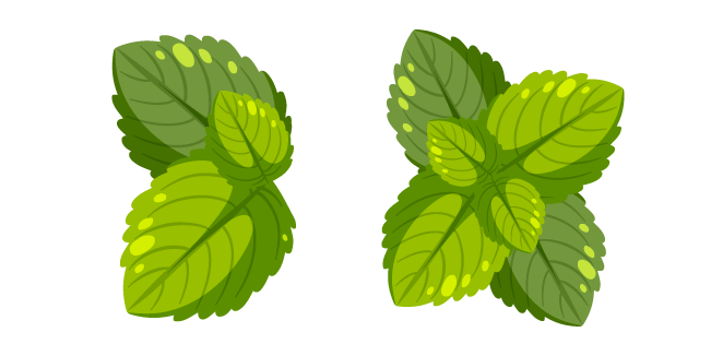 Green Mint Leaves Cursor