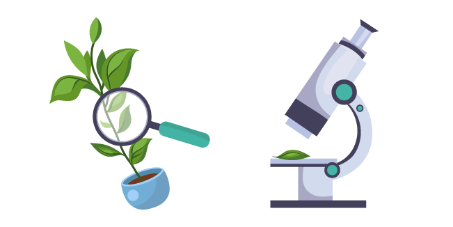 Biologist: Plant and Microscope Cursor