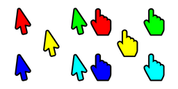 Five Colorful Cursors Curseur