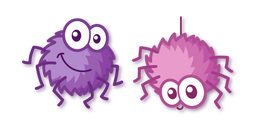 Kawaii Purple and Pink Spiders Cursor