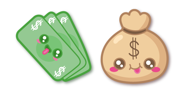 Kawaii Money Bag and Cash курсор