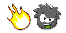 Курсор Club Penguin Black Puffle and Fire