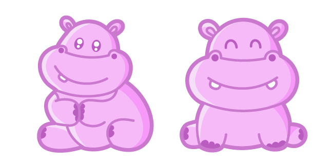 Kawaii Pink Hippopotamus курсор