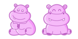 Kawaii Pink Hippopotamus Curseur