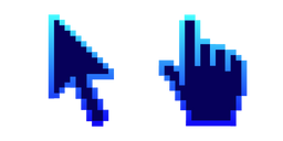 Dark and Glowing Blue Pixel Curseur