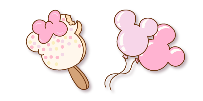 Mickey Mouse Shaped Balloons and Ice Cream Cursor