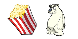 Club Penguin Herbert P. Bear and Popcorn Cursor