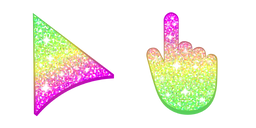 Green Pink Ice Cream Glitter Cursor