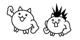 The Battle Cats Li'l Macho and Li'l Mohawk Cat Cursor