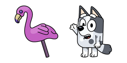 Bluey Muffin Heeler and Flamingo Cursor