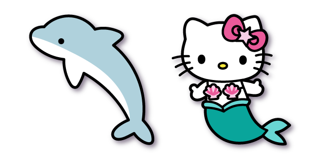 Hello Kitty Mermaid and Dolphin курсор