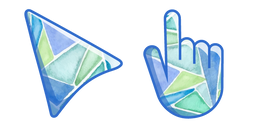 Watercolor Blue and Green Triangles Cursor