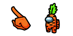 Among Us Orange Character Carrot Cursor