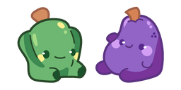 Kawaii Green Pepper and Eggplant Cursor