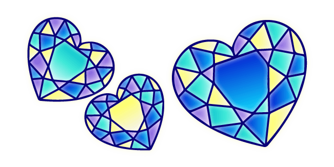 Stained Glass Hearts custom cursor pack preview for Chrome, Edge and Windows