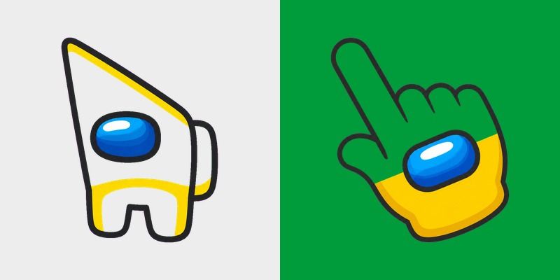 Among Us Brazil Flag Colors custom cursor pack preview for Chrome, Edge and Windows