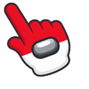 Among Us Indonesia Flag Colors hand cursor preview