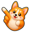 Among Us Orange Corgi Character hand cursor preview