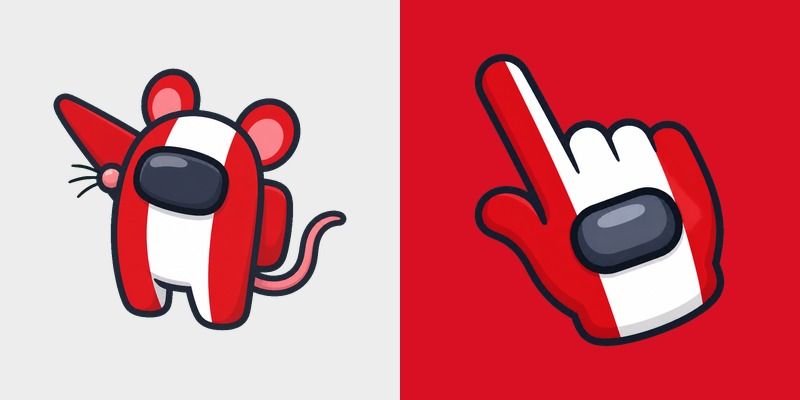Among Us Peru Flag Colors custom cursor pack preview for Chrome, Edge and Windows