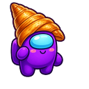 Among Us Purple Character in a Croissant Hat arrow cursor preview