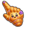 Among Us Purple Character in a Croissant Hat hand cursor preview