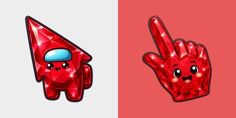 Among Us Red Zircon Character Cursor custom cursor pack preview for Chrome, Edge and Windows